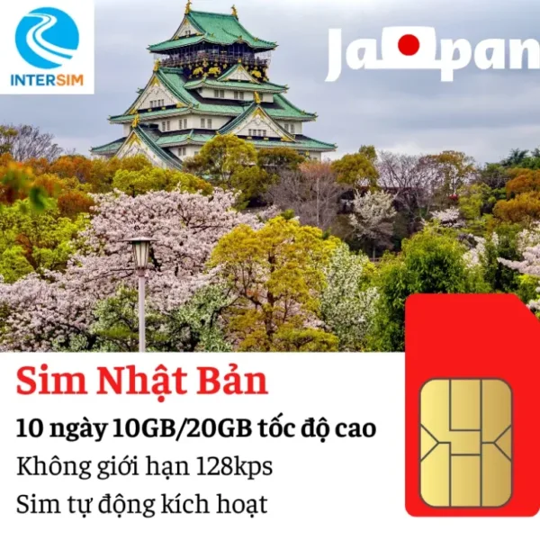Sim Nhật Bản 10 ngày 10GB/20GB Data Tốc Độ Cao