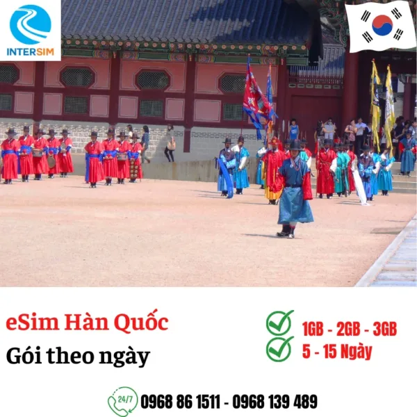 eSim 4G Hàn Quốc gói theo ngày từ 5 - 15 ngày