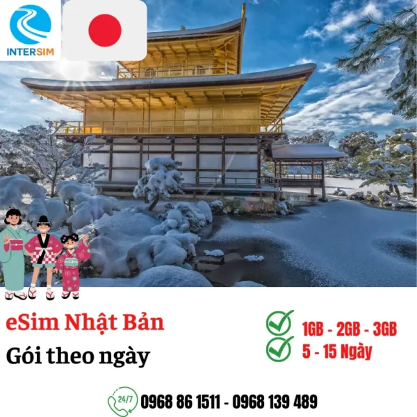 eSim du lịch Nhật Bản gói theo ngày 5 - 15 ngày